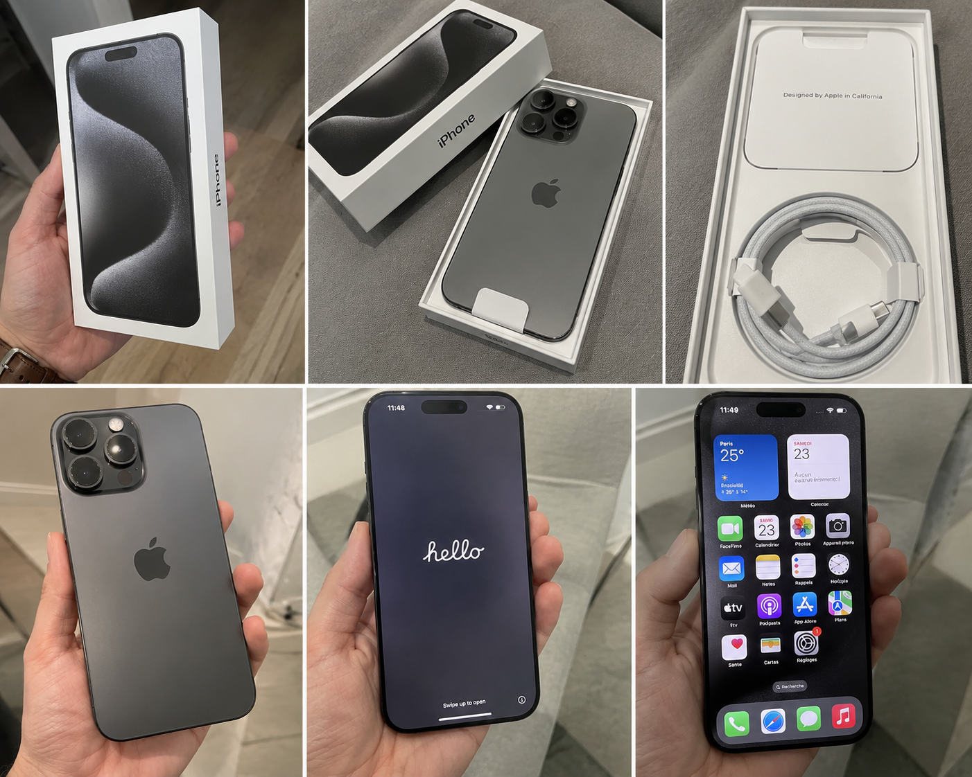 Client — iPhone Pro Max déballé